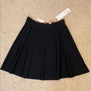 Parker Black Knit Pleated Skirt